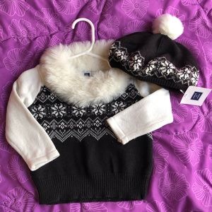 Janie and jack sweater and matching hat